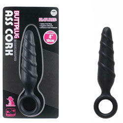 M&ouml;rka hingstar Ass Cork 4 tum silikon buttplug
